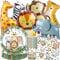 jungla safari Juego de vajilla para fiesta,66 pcs Cumpleaños de safari Vajilla de fiesta con Globo de papel de aluminio,Animales platos de papel vasos servilletas globo decor cumpleaños 20 invitados