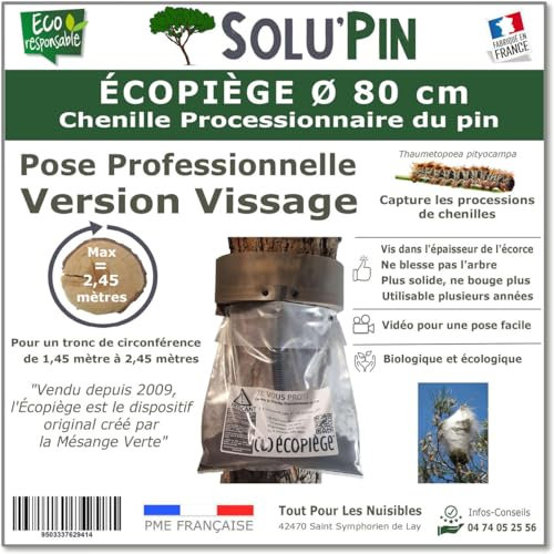 TOUT POUR LES NUISIBLES ø 80 cm Collier ÉCOPIÈGE® - Version Vissage Solupin - Chenilles Processionnaires du Pin