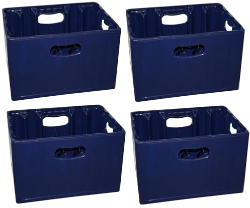 Pack of 4 x 24 Compartment Brewery Beer Bottle Plastic Stacking Crate