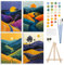 GHHKUD 4 Pièces Peinture par numéros pour Adultes, kit de Peinture à l'huile sur Toile par numéro, pour Enfants ou débutants, avec pinceaux, Peinture Acrylique pigmentée, Peinture à Dessin 20x30cm