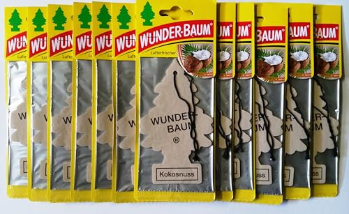 12 x WUNDER- BAUM Kokosnuß Auto Lufterfrischer Duftbaum Airfreshener