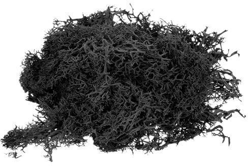 QUARKZMAN 3,5 Unzen künstliches Moos, Kunstmoos, natürliches konserviertes Moos für Bastelarbeiten, Kunst, Florale DIY-Projekte, Wanddekoration, Hochzeit (Schwarz)