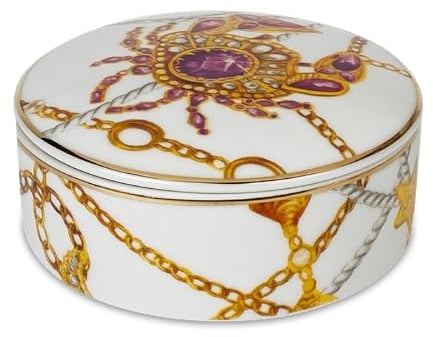 Baci Milano Scatola rotonda portagioie porcellana linea Portofino diam 13cm