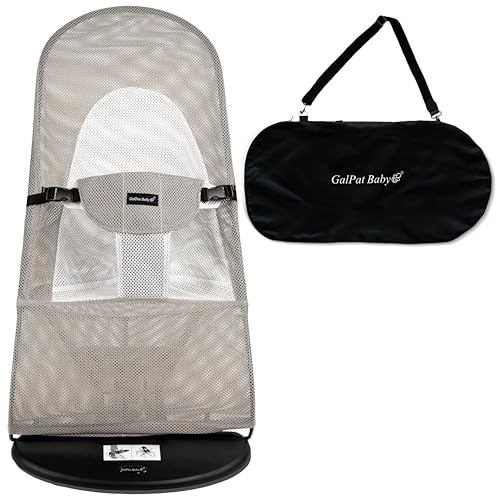 GalPat Baby - Funda Hamaca Compatible con BabyBjorn y GalPat Baby Transpirable - Asiento para Hamaca de bebé Transpirable - Color Gris (Funda + Bolsa DE Transporte)