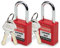Bwintech 2 candados de seguridad rojos de 38MM con llaves iguales Lockout Tagout Lock para estaciones y dispositivos Lock Out Tag Out