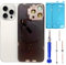 15 Pro Max Back Glass Replacement Kit with Plate & Flex Cable and All Parts White Titanium 6.7'' for iPhone 15Pro Max Back Cover Glass with Repair Tools (White Titanium)