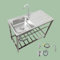 Lavabo Da Esterno Lavabo Lavanderia 75 83cm Lavabo Da Esterno Piccolo 1 Vasca con Piedistallo Lavandino Commerciale Professionale Facile Da Montare Giardino Terrazza Da Campeggio(75x40x75cm)