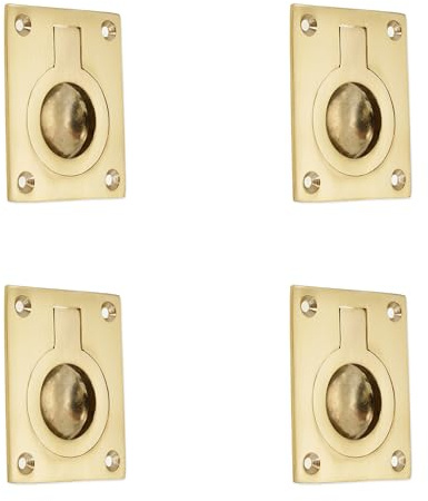 Infinity Decor Möbelgriff für Möbel, poliert, Messing, ideal für Fenster, Kleiderschrank, Schrank, Tür, 60 x 50 mm, 4 Stück