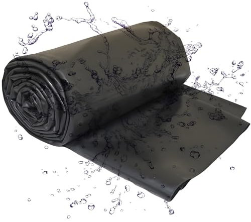 Liner pour Bassin de Jardin Et Piscines 8x9m 2x8.5m 4x9.5m 15x15m HDPE Bâche d'étang Noir RéSistant à la DéChirure Extérieurs RevêTement d'éTang pour Serre Membrane pour Bassin À Piscine(3,5 x 7 m/11,
