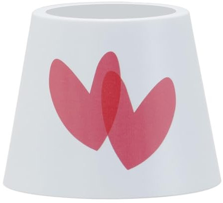 Zafferano, Poldina Cover aus Metall, Sonderedition zum Valentinstag, Kompatibel mit Poldina Lampen, Italienisches Design, Ø11.4 x 8.9 cm, Farbe Weiß - Rote Herzen