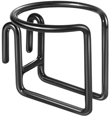 Metal Shopping Cart Cup Holder, Clip On Beverage Drinkware Organizer, 3x3.5 Inches Stroller Water Bottle Holder, Secure Coffee Tumbler Carrier for Travel, Grocery, and Daily Use