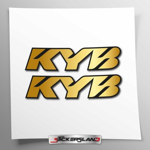 Kit adesivi compatibile con forcelle KYB | adesivi per moto forcella | Vinile Adesivo FACILE APPLICAZIONE Stampa UV | Stickersland® (Oro)