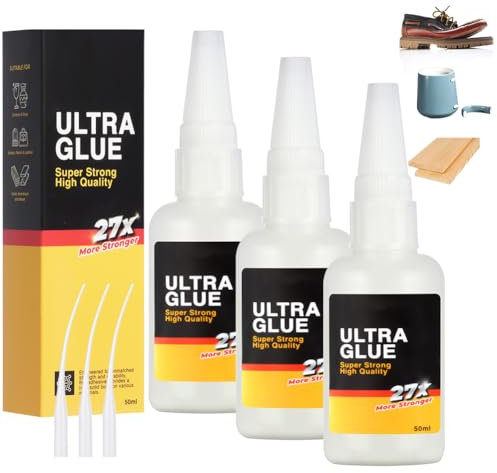 Flintronic Superglue Extra Fuerte Universal, 3 Frascos Super Glue, Pegamento Instantáneo con Micropuntas de Pegamento, Pegamento de Aceite, para Cerámica, Madera