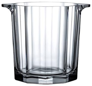 lskdnrufh Cubo de hielo de cristal transparente, recipiente redondo para bebidas, enfriador de botellas de cerveza, enfriador de champán para fiestas, bares y hogar, 1,6 l