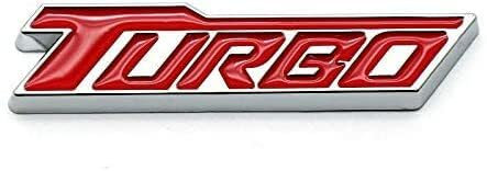 1 adesivo di ricambio in metallo per auto Turbo (rosso cromato)