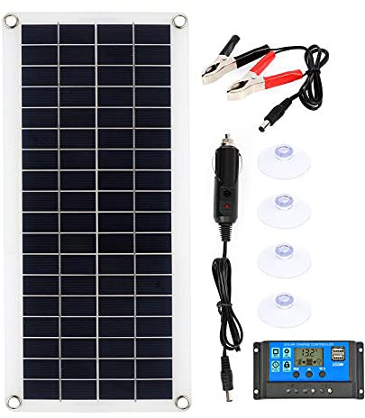 Kit de panneaux solaires complet, 300 W, 12 V, USB, avec contrôleur 10-60 A, cellules solaires pour voiture, yacht, camping-car, bateau, téléphone portable, chargeur de batterie (avec contrôleur 60