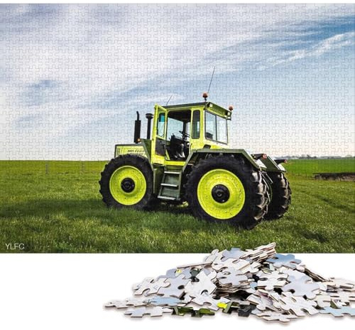 500-teiliges Mercedes MB Trac Traktor auf dem Feld Quadratisches Puzzle für Erwachsene, Holzpuzzle Familienunterhaltungsspielzeug 500 Teile (52x38cm)