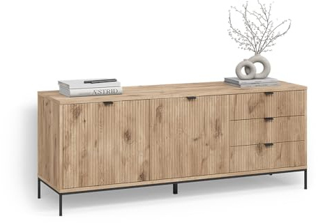 Livinity Lowboard Aterno Viking Oak | mit 3 Schubladen, 2 Türen