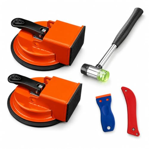Floor Gap Fixer Tool with Suction Cup for Laminate, Wood and Vinyl Flooring | 6pcs Upgraded Heavy Duty Professional Repair, Installation & Maintenance Kit for Gaps