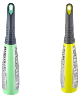 Hoement Grattugia in Acciaio Inox Doppia Faccia per Aglio Formaggio e Verdure Manico Ergonomico per Appendere Multifunzione per Cucina Colore Casuale