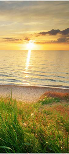 wandmotiv24 Türtapete Sonnenuntergang an der Küste 70 x 200cm (B x H) - Dekorfolie selbstklebend Sticker für Türen, Türfolie, Aufkleber, M0913