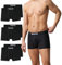 Snocks Boxershorts Herren aus Bio-Baumwolle (6er Pack) - Atmungsaktiv und Ideal für Sport und Alltag - Kein juckendes Etikett und komfortabler Bund - Unterhosen Herren - Gr.3XL, Farbe Schwarz