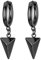 JewelryWe Schmuck Paar Schwarz Baumelnde Dreieck Pyramide Creolen für Herren Damen, Edelstahl Huggie Ohr Manschette Ohrringe