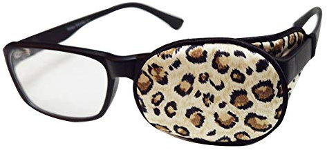 Couvre-lunettes en soie pour enfants et adultes, utilisé pour l'amblyopie, le strabisme, couvre-lunettes correctif - Léopard
