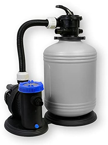 Paradies Pool® Sandfilteranlage Pro Line 390/6 mit 6m³/h selbstansaugender Umwälzpumpe mit Vorfilter inkl. 390 mm Kessel, 6-Wege-Ventil, Druckanzeige, für sauberes Poolwasser, Menge: 1 Stück