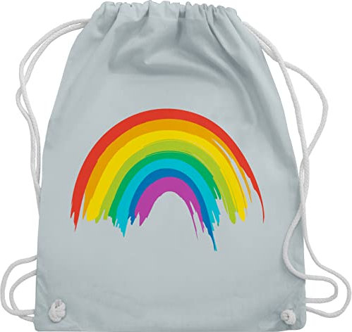 Turnbeutel Rucksack - Kleidung Pride Flag - Regenbogen LGBT & LGBTQ - Unisize - Pastell Blau - beutel stoff turnsackl sporttasche turnsackerl turnen tasche stoffrucksack rucksäcke stoffsackerl