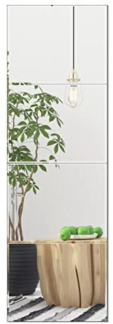 Vasemouh Wall Mirror Tiles 35.6x28cm, Set of 4 Explosion Proof Self Adhesive Mirror, Suitable as Full Length Mirrors in Bathrooms, Bedrooms, Living Rooms, and Home Gyms