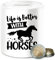 Spardose - Pferde - Life is Better with Horses I Reiten Geschenk Pferdeliebhaber I Pferdemädchen I Pferdeliebe - Unisize - Weiß - Pferd spardose￼ mit REIT sprüche a Horse sparsose mädchen