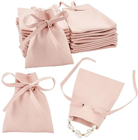 nbeads 20 Stück Samtbeutel Mit Kordelzug, 8.2x10cm Große Schmuckbeutel Aus Samt Große Verpackungsbeutel Schmuckbeutel Mit Kordelzug Für Weihnachtsfeiern Hochzeitsgeschenke, Rosa