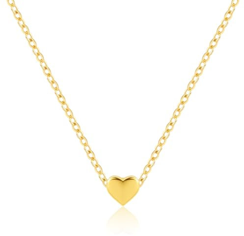 ALEXCRAFT Herz Kette Damen Gold Halskette Geschenk für Frauen Freundin Mama Mädchen