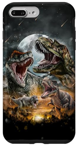 Tyrannosaurus Rex Dinosaur in Prehistoric Era Full Moon Case for iPhone 7 Plus/8 Plus