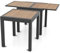 GIANTEX Esstisch für den Garten, ausziehbar, Tisch aus Aluminium in Holzoptik mit stabilen Beinen, rechteckiger Tisch, verstellbar für 4-6 Personen, ideal für Hof und Garten