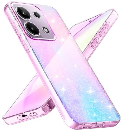 Eherui Glitzer Hülle für Xiaomi Redmi Note 13 4G, Transparent Handyhülle Bling Weiche TPU Silikon Stoßfest Kratzfest Schutzhülle für Frauen und Mädchen für Redmi Note 13 4G, Durchsichtig