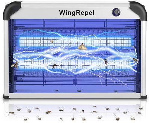 WingRepel Lampara Antimosquitos UV 2400 V Cocina, Sala, Restaurante, Fincas, Bodegas, Hospitales, 20W Lampara Mata Insectos Mosquito Eléctrico Lampara Mata Mosquitos Interior 80 m²