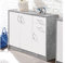 möbelando Kommode Standschrank Sideboard Beistellschrank Holzkommode Schrank Olli V Beton/Weiß