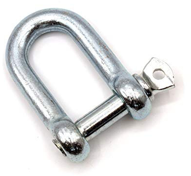 HEAVYTOOL Schäkel handelsüblich gerade Kurze Form 25mm Stahl galvanisch verzinkt mit Augbolzen | zulässige Tragfähigkeit (WLL) 2t [1 Stück]