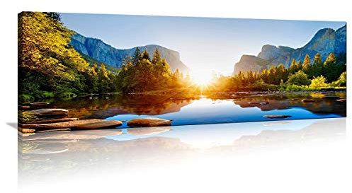 Visario Bild 120 x 40 cm auf Leinwand 5744 See deutsche Marke und Lager - Die Bilder/Das Wandbild/der Kunstdruck ist fertig gerahmt