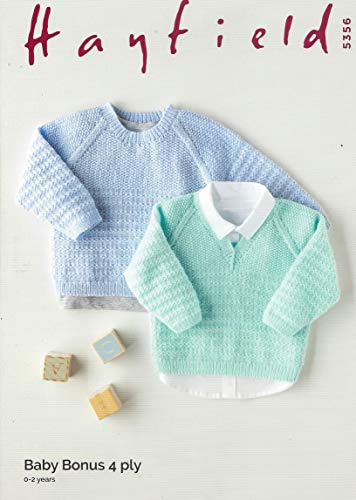 Hayfield Baby Bonus 4 ply Knitting Pattern - 5356 Sweaters