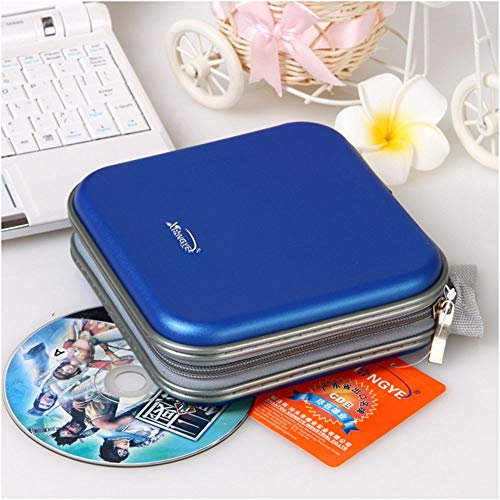 LUMoony MoonyLI Geformte 40 Kapazität Disc CD DVD VCD tragbare Brieftasche Speicherorganisator Halter Tasche; (Geformte CD/DVD/VCD-Hülle mit 40 Kapazitäten) 1 STK. (Blau)