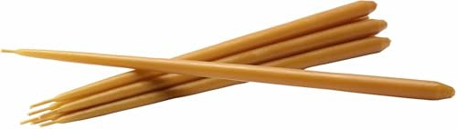 Stoff Nagel taper candles by Ester & Erik aus Paraffinwachs in der Farbe Amber, Brenndauer ca. 3,5h, tropffrei, 6er Pack, 36006