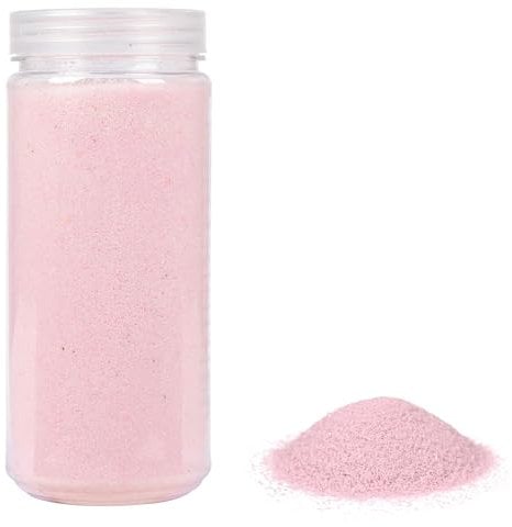 HEKU Hochwertiger rosaner Dekosand (ca. 750g) Feine Körnung (0,1-0,5mm) Wiederverschließbare Dose Vielseitig für Deko und Bastelarbeiten, Rosa