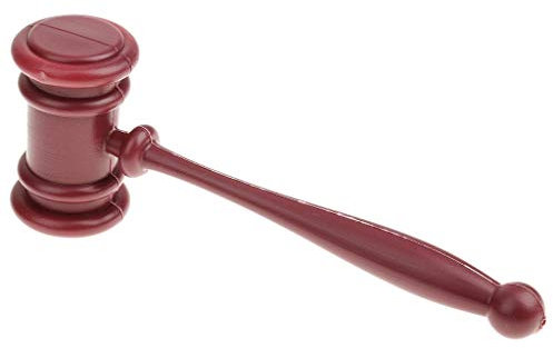 Inzopo Puntelli del martelletto del giudice, martelli del giocattolo di plastica, puntello del costume del martello dell'asta, accessorio del costume della novità