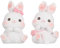 Amosfun Miniatur Hase Figuren Osterhase Ornament Tortenfiguren 2 Stück Häschen Mikrolandschaft Puppenhaus Feengarten DIY Hochzeit Geburtstag Ostern Party Tortendeko Kuchendekoration Stil A