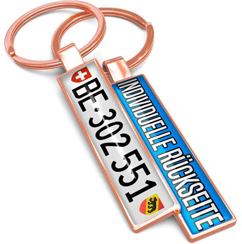 MINIDING Kontrollschild-Schlüsselanhänger mit Name Foto Logo Gravur Kennzeichen Personalisiert als Individueller Autoschlüssel Schlüsselanhänger