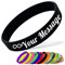 Bracelet en Silicone Personnalisable Bracelet en Caoutchouc Femme Homme Enfant pour Les Événements Festival de Collecte de Fonds,190mm Longueur,Le noir