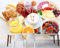 Frtmsticker Fotomurales Decorativos Pared 3D Cocina Fruta Pan Fotomurales 3D Foto-Mural Papel Pintado Impermeable De Pvc Autoadhesivo ​Sala De Estar Dormitorio Tv Fond 200X100Cm